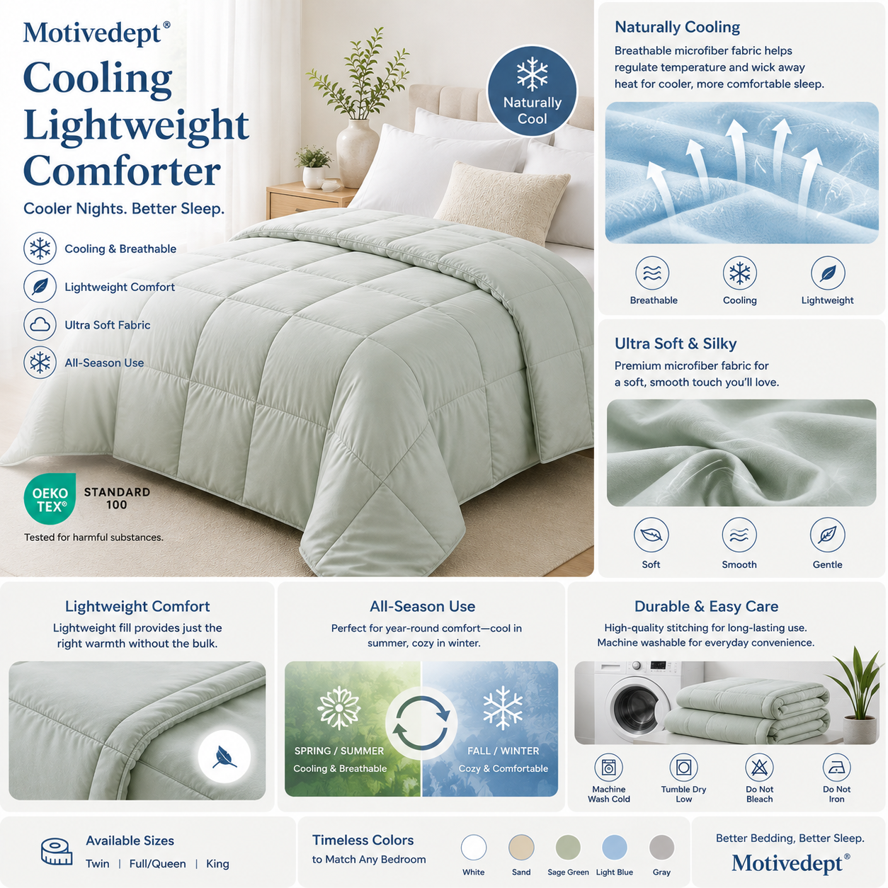 Motivedept® Cooling Lightweight Comforter